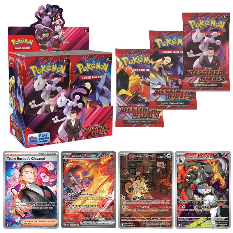 Английский Pokémon TCG: TEAM ROCKET Destined Rivals Booster Box Карты Pokemon, упаковка из 36 шт.