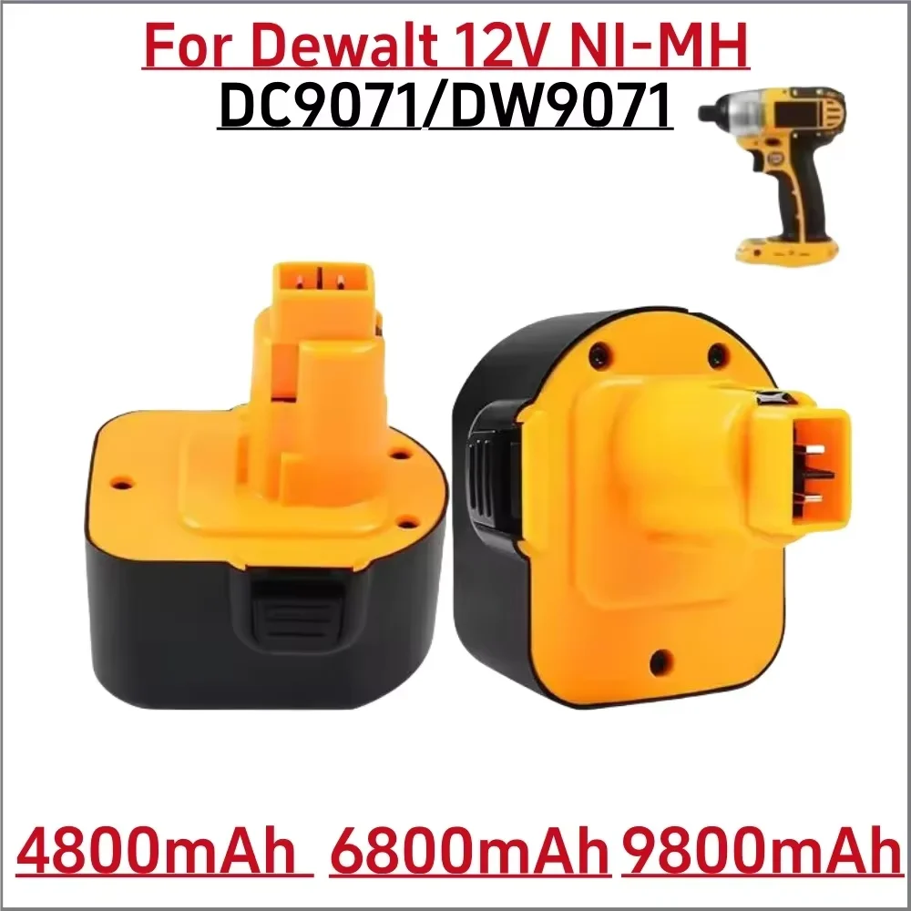 

12V NI-MH Power Tool Battery For Dewalt 4.8Ah/6.8Ah/9.8Ah DW9072 DW9071 DC9071 DE9037 DE9071 DE9072 DE9074 DE9075 152250-27