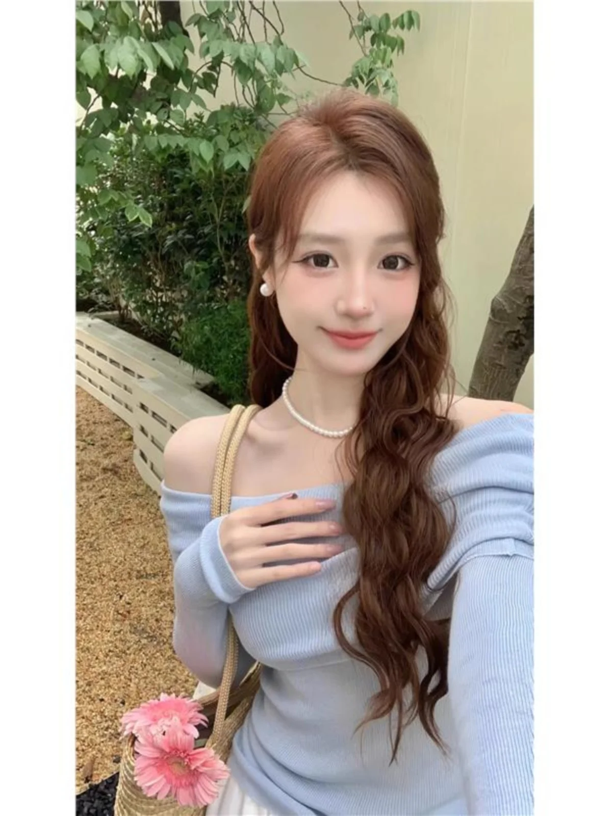 

Spring Autumn One oulder Knitted Sweater Women Sexy Sweet Design Unique Personali Bare oulder Ele Sexy Knitwear