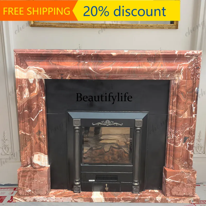 CC85 Natural marble fireplace French simple pattern stone carving large white stone fireplace sculpture