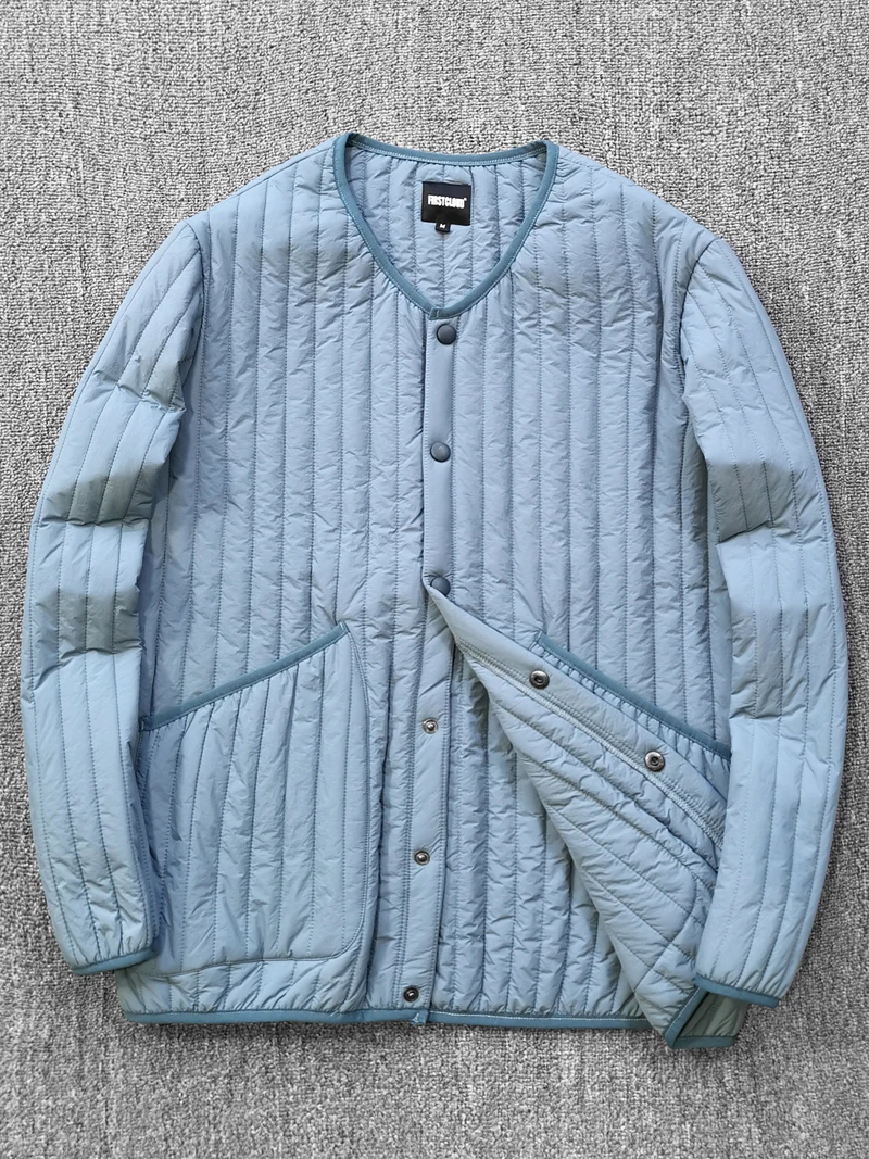 

Lightweight Windproof Waterproof Warm Quilted round Ne Men's Casual Cotton Jaet Inner Coat Autumn Faion Outerwear