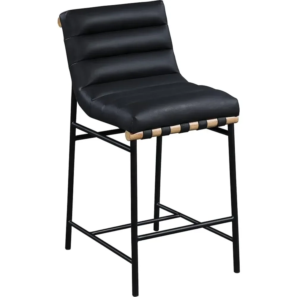 New- Best-selling 857Black-C Burke Collection Modern | Contemporary Faux Leather Upholstered Counter Stool