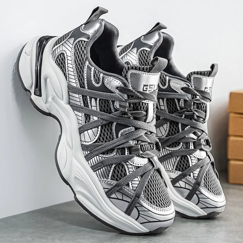 

Men Retro Running Shoes Mesh Lace Up Jogging Sports Male Casual Breathable Outdoor Non-slip Sneakers Comfortable Athletic Shoe
