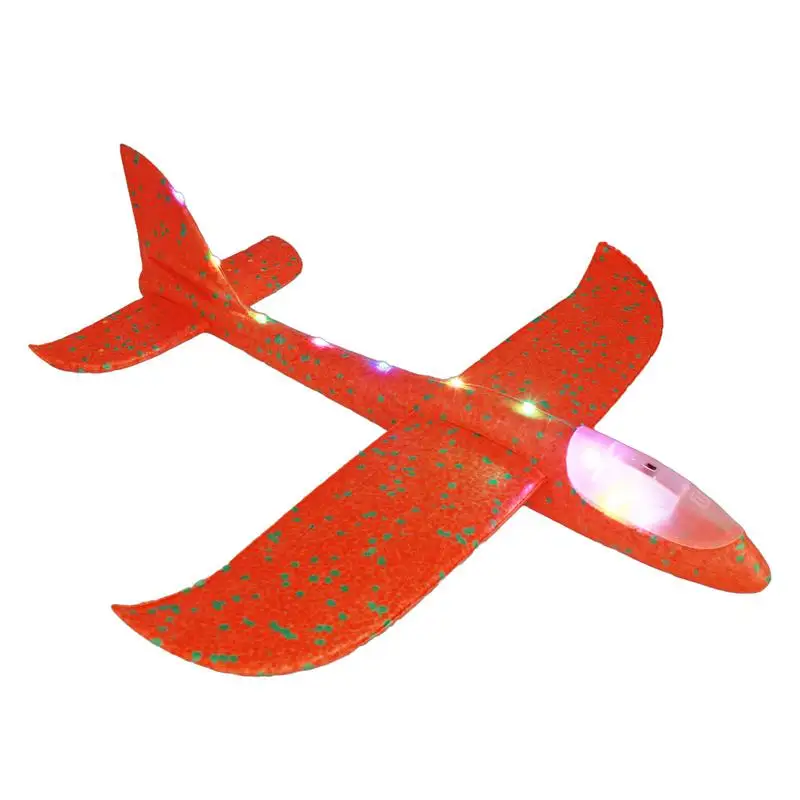 Foam Airplanes For Kids Manual Throwing Luminous Foam Airplane Easy-to-Fly Airplane Toy 48cm Glider Plane Aircraft Model