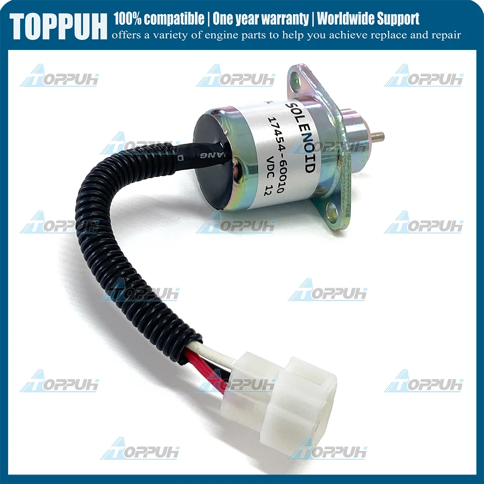 New SA-4569-T 17454-60010 Fuel Shut Off Shutdown Solenoid Kubota Yanmar Synchro Start SA4569T 12V