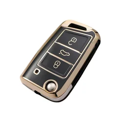 Push Key Tpu Car Key Case Cover for Volkswagen Jetta Mk7 Tiguan Passat B8 Golf 7 Skoda Octavia A7 Rapid Seat Ateca Arona Leon 2