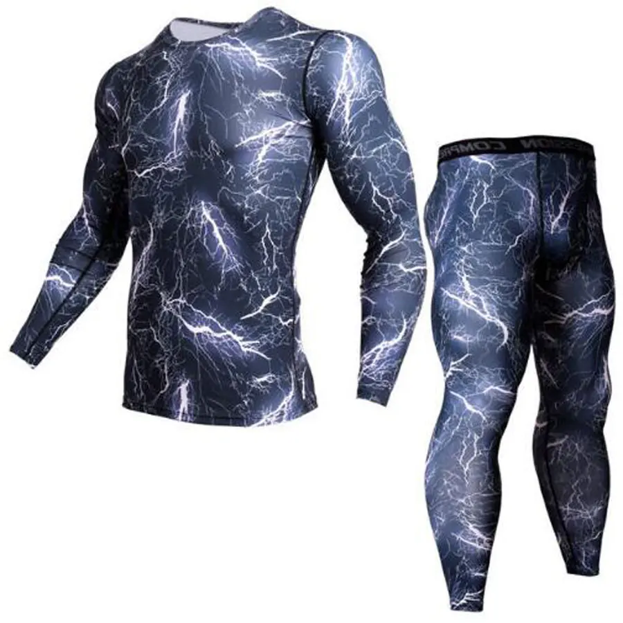 Compression Stretch Long johns Winter Thermal Underwear base layer set  Men Workout Clothes Set Rashgard Male Thermal Underwear