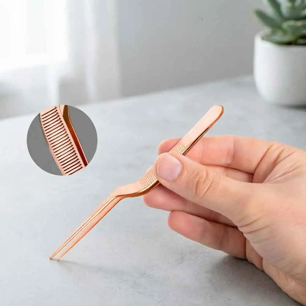 Cleaner Tweezer Ear Nose Earpick Wax Removal Forceps Angled Clip Eyelash Remover Clamp Nasal Tool Curved Earwax Tweezers