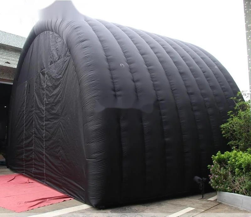 wholesale custom made multifunctional giant black inflatable tunnel tent entrance stage cover marquee canopy for events