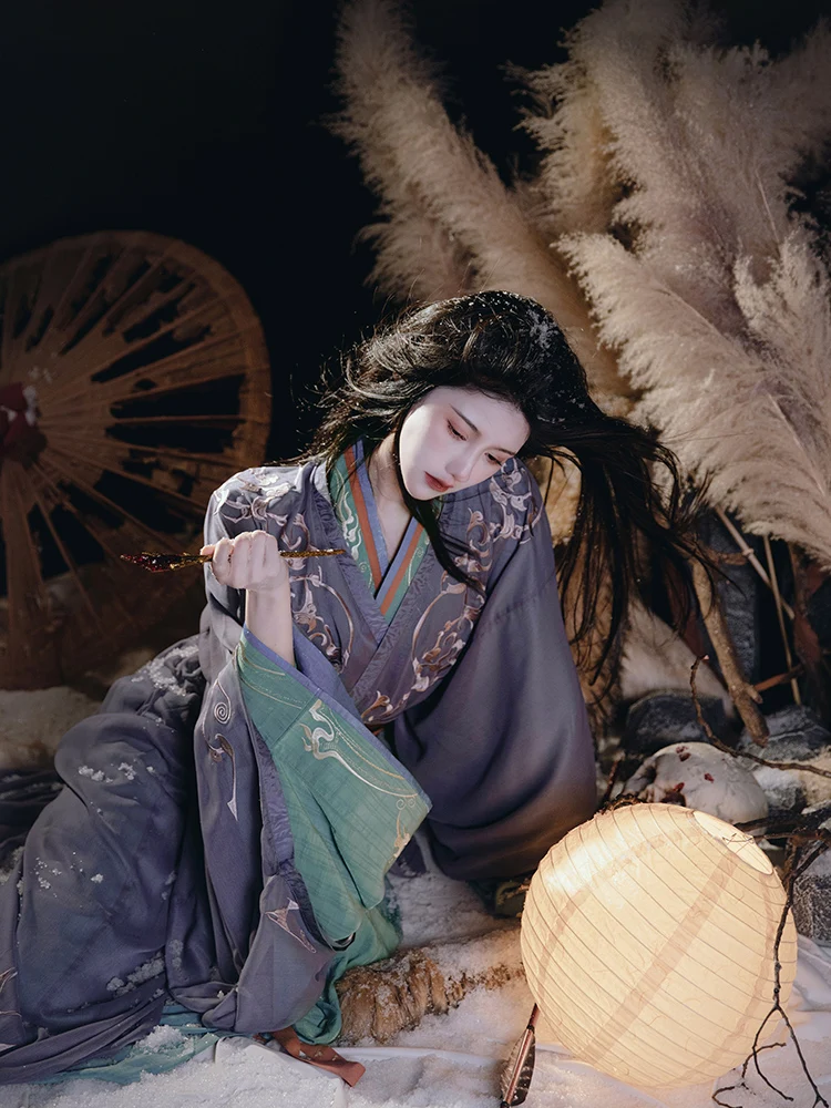 

Xiaowei оригинальный Hanfu весна осень мужской прямой подол весна осень M Fem CP костюм струящийся e древний китайский костюм