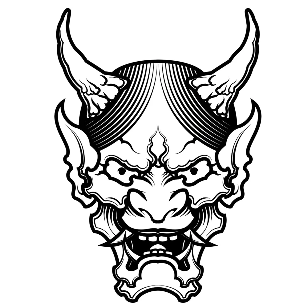 Japanese Devil Hannya Mask JDM Car Stickers Decals Personality Tuning Car Accessories Vinyl Waterproof Car Stickers Detachable