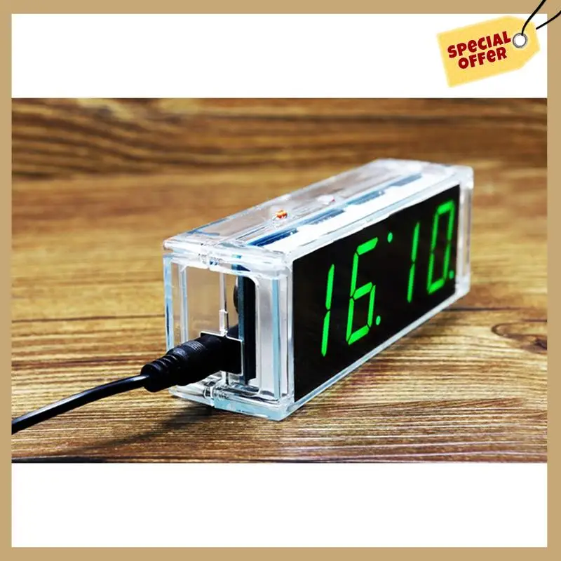 Kit relógio digital controle de luz 1 Polegada led tubo digital 51 microcontrolador relógio eletrônico peças diy + shell 1 conjunto