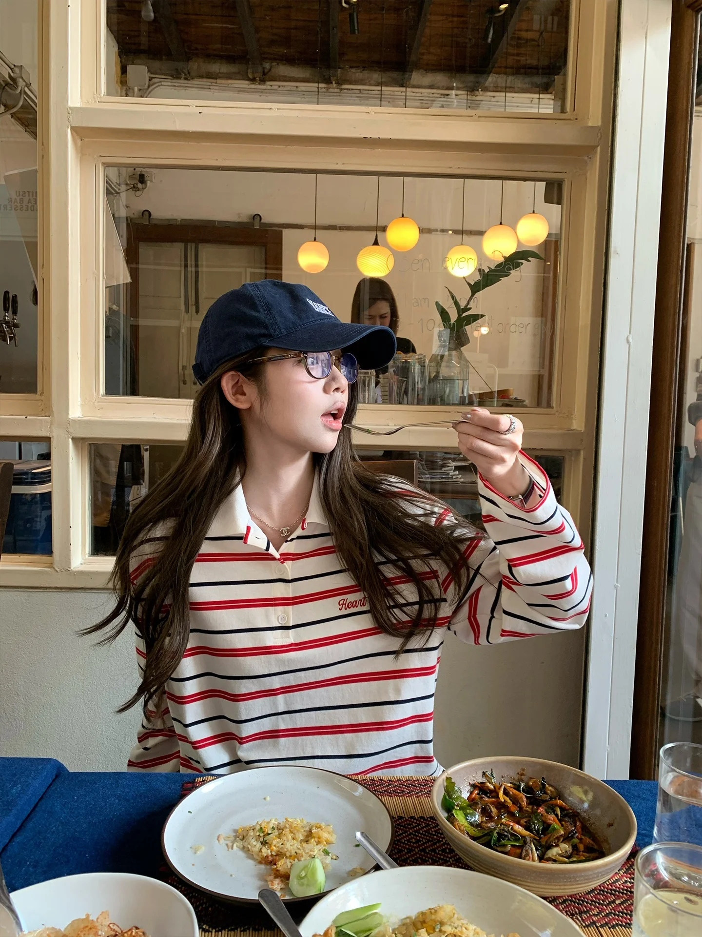 

Винтажная футболка Club Circle Cooky в стиле преппи с полосатым воротником, слегка свободного кроя, повседневная, с длинными рукавами