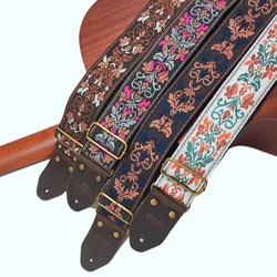 PP Guitar Strap  Leather S85 Vintage Ethnic Style Horse Bronze Nail