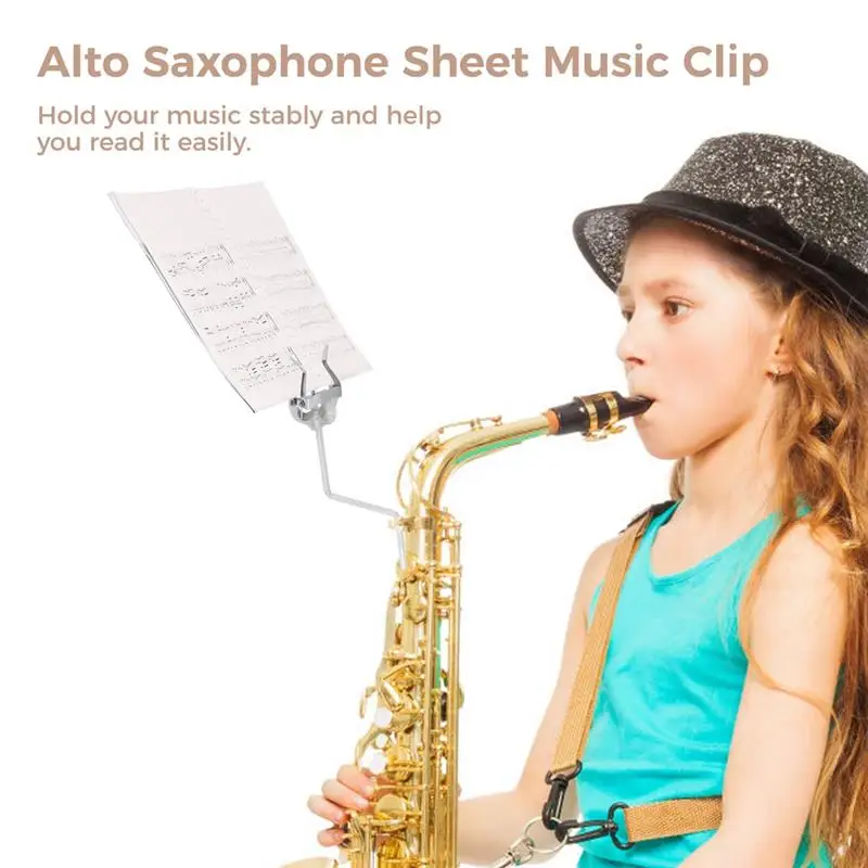 Alto Saxophone Sheet Music Clip Vertical Marching Music Holder For Tenor Saxophone Alto Tenor Sax Music Lyre Replacement