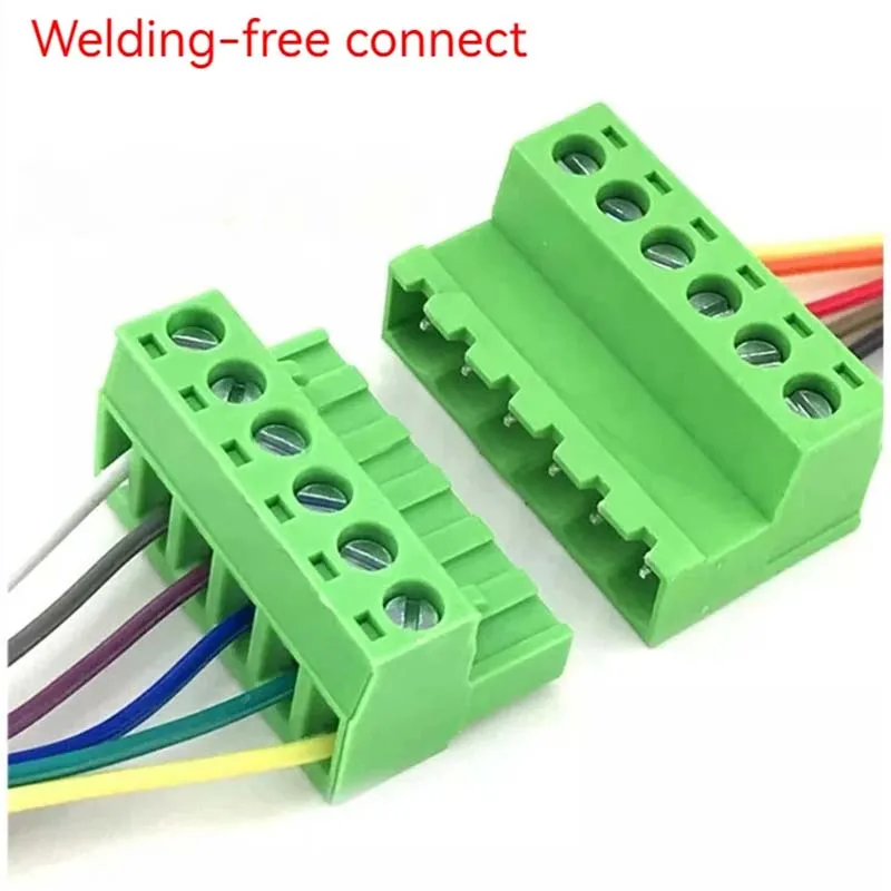 5Pair Pitch 5.08mm PCB Screw Terminal Block 2EDG 5.08mm 2P-12Pin Right Angle Plug-in Type Male Plug Female Socket Wire Connector