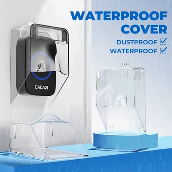 야외 무선 초인종에 대 한 방수 투명한 비 커버 스마트 도어 벨 링 버튼 방수 플라스틱 쉘 수호자