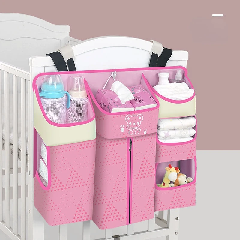 Portable Baby Crib Hanging Storage Bag Baby Cot Bed Crib Organizer Toy Diaper Pocket for Newborn Crib Bedding Set Baby Stuff Sac