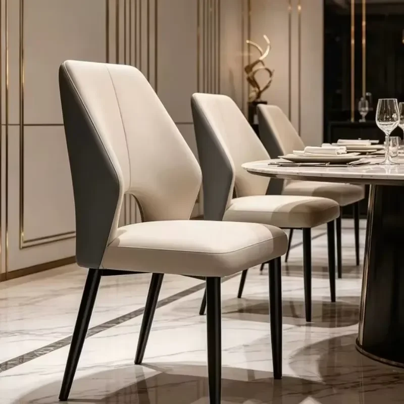 for Household Backrest Chair Light Luxury High End Dining Room Relaxing Stool Italian Dining Chairs Home Seating Hotel