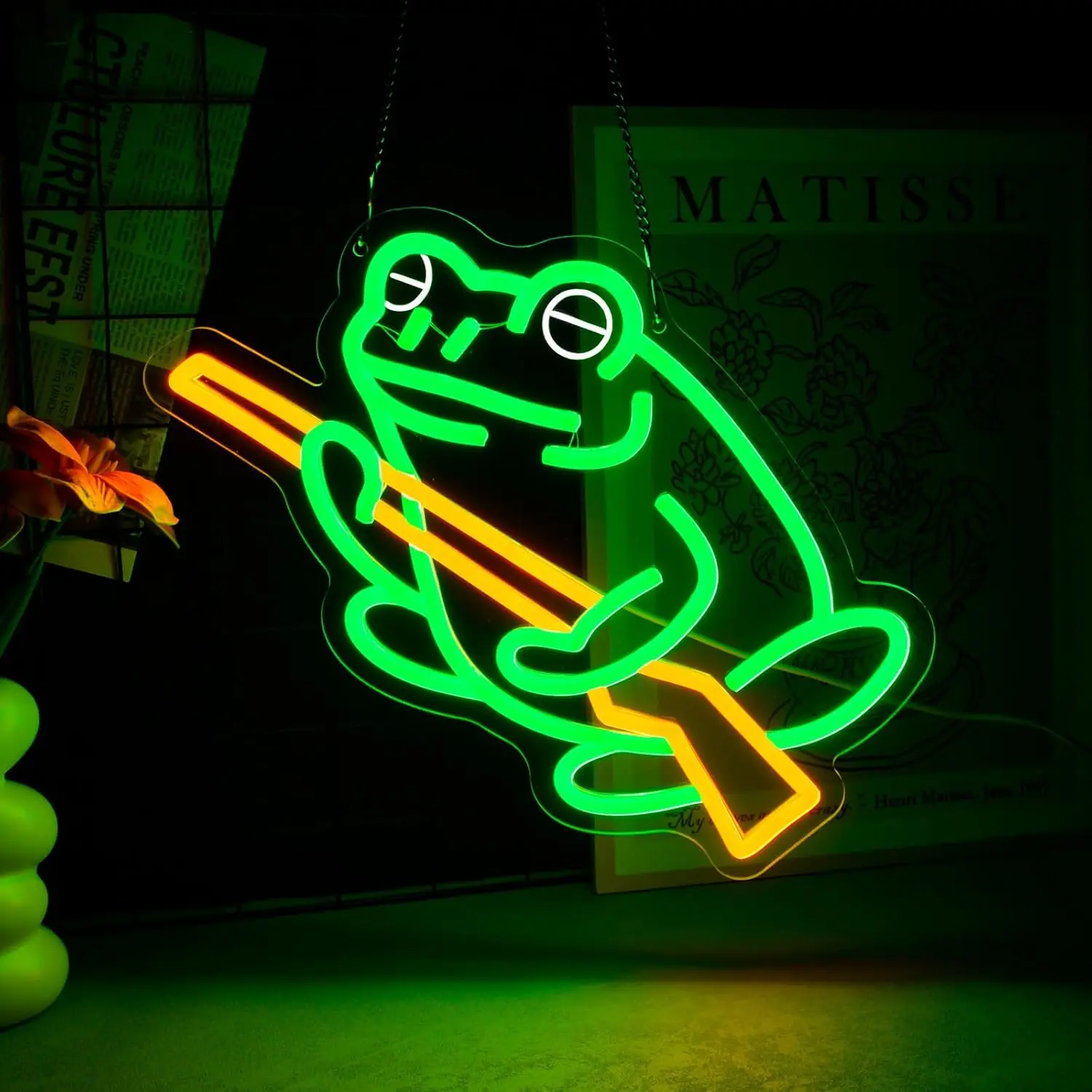Frog Neon Sign Cartoon Cute Animal Funny LED Neon Light for Bar Kids Room Bedroom Game Room Nursery Wall Decor Gifts USB Powered