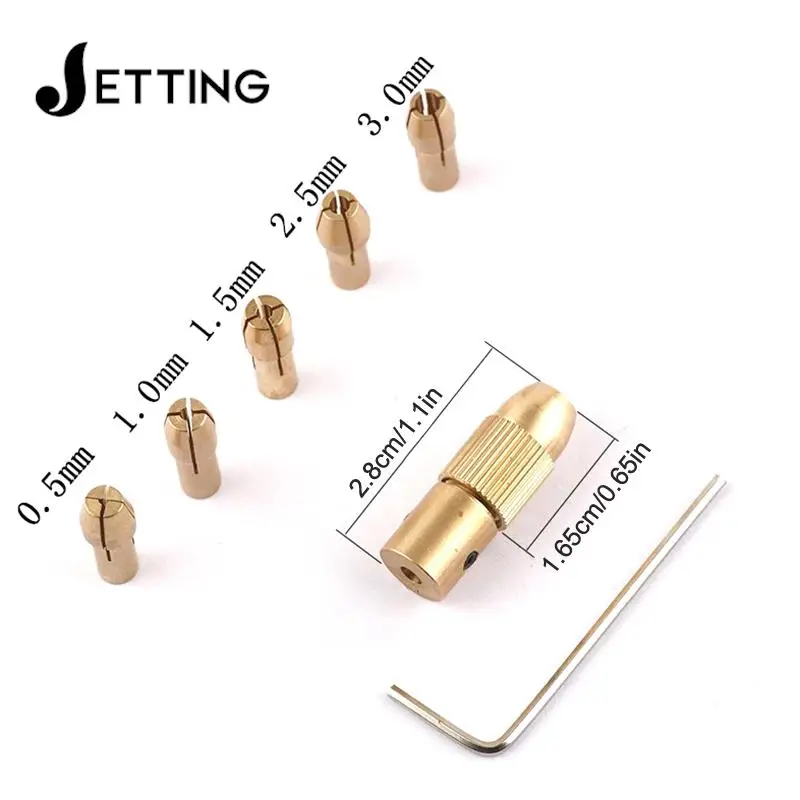 7/12Pcs/Set Brass Collet Micro Drill Self-tightening Drill Bit Tool Chuck Adapter Quick Release Keyless Bit Adapt 2-5mm