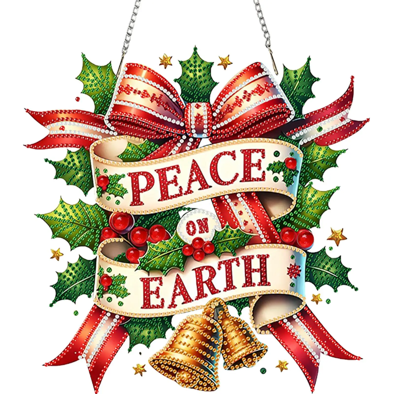 

Christmas Ring Theme 2D Flat DIY Hanging Diamond Art Kits Wall Decor Crafts
