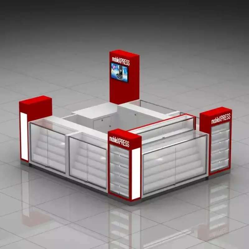 (Kunden spezifisch) Handy Kiosk Design Einkaufs zentrum Elektronik Einzelhandel Display Schaufenster Handy Zubehör und Reparatur Kios