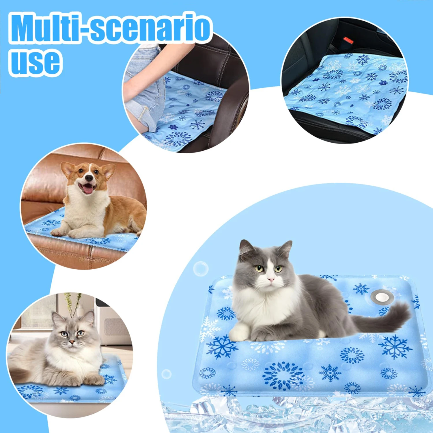 Dog Cooling Mat Gel Self-Cooling Pad Pet Cooling Pad Pet Beds for Small Middle Size Cats and Dogs Waterproof Wear Resistant