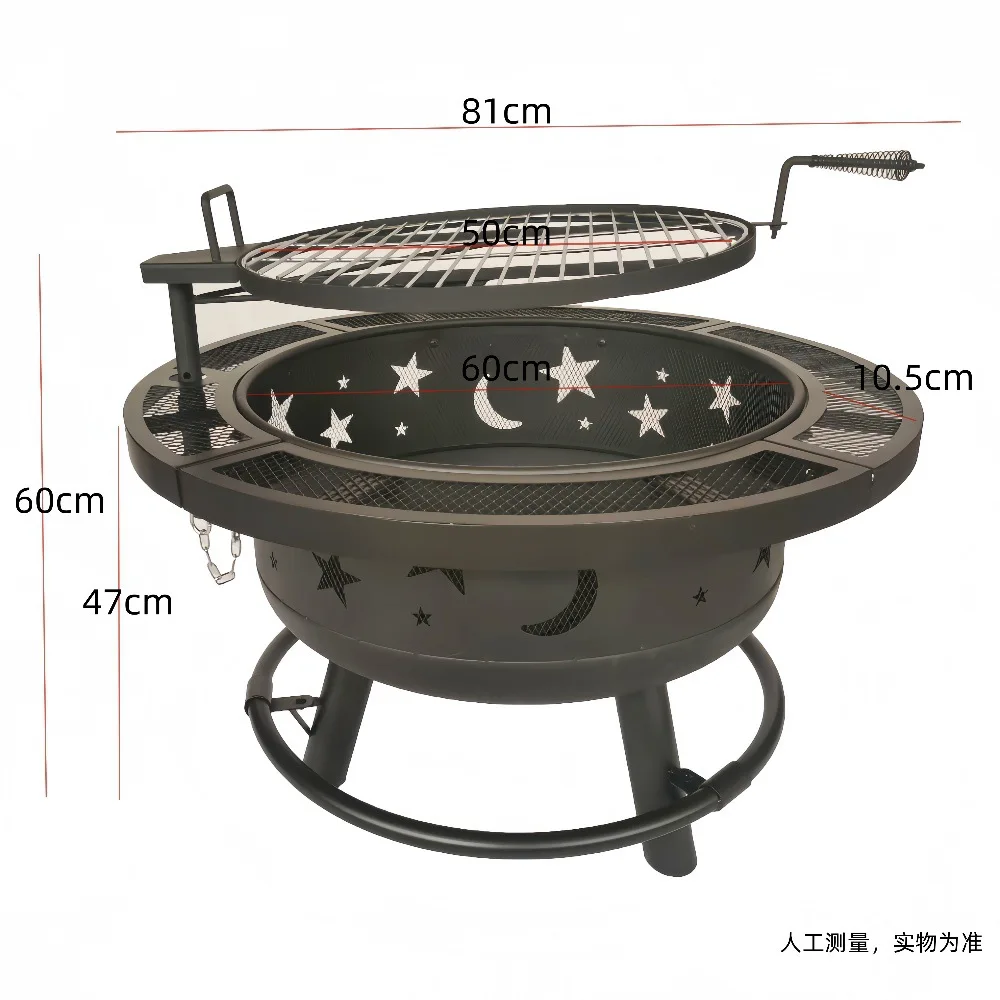 Outdoor Camping BBQ Grill Stove Home Firewood Heater Patio Fire Pit Villa Bonfire Brazier Table for Patio Villa Charcoal Burning