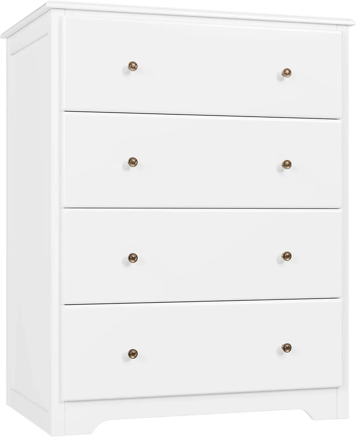 HOUSUIT 4-Drawer Tall Dresser, Modern Ivory White Storage Cabinet, Versatile for Living Room, Hallway, Entryway, Home Office