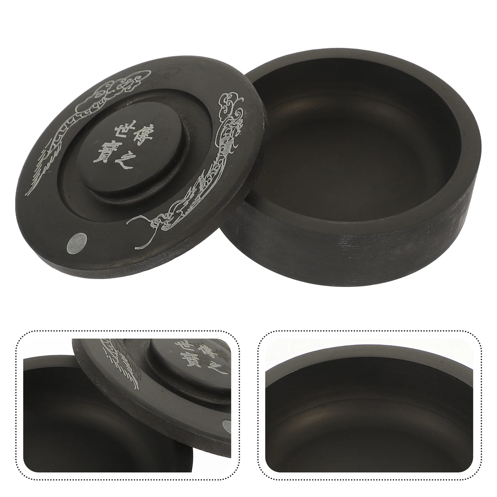 

Ink Grinding Stone Chinese Inkstone for Writing Calligraphy Inkslab Well Covered Preserve Inkwell