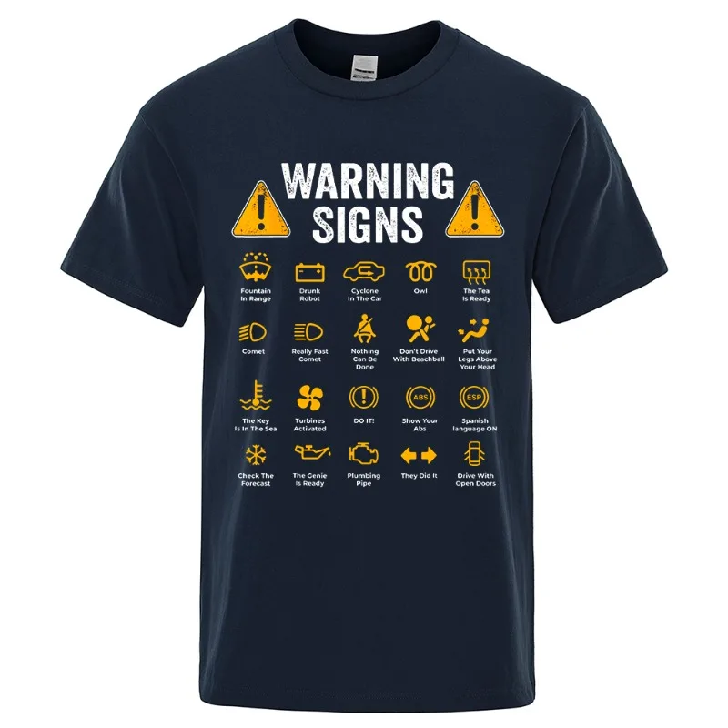 Driving Warning Signs 101 Auto Mechanic Gift Driver Funny Print T-Shirt Fashion Casual Big Size T Shirt Cotton Mens Tops Tees