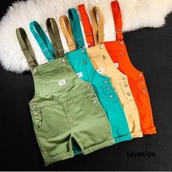 Summer Men Bib Pants Overall Short Suits Jumpsuit Trousers Plus Size 5xl Fashion Dungarees Candy Color Strap Trousers Streetwear