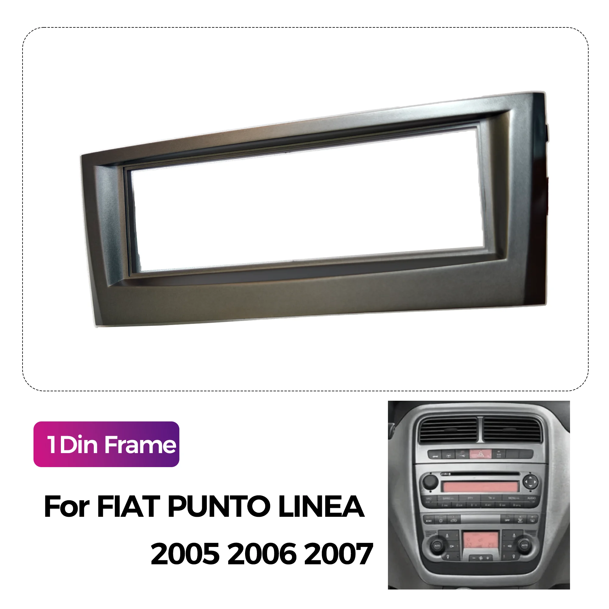 1Din Car Radio Fascia Frame For FIAT PUNTO LINEA 2005 2006 2007 Stereo Dash CD Trim Installation Single  Din Frame Kit Panel