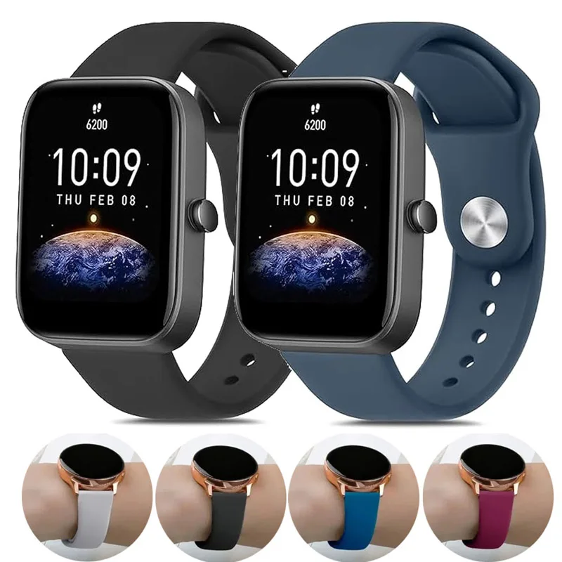 22mm 20mm Silicone Band For Amazfit Bip 3 3 Pro/Bip 6 5/Bip Max Sport Watch Strap For Amazfit Active/GTS/GTR 4 3 2/Balance 3 2