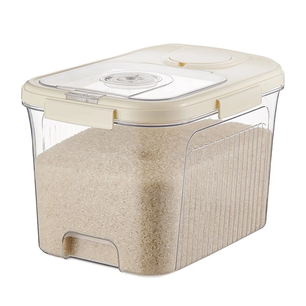 Sealed 6L Kitchen Food Storage Container with Lid Airtight Plastic Container for Rice Grains with Date Reminder