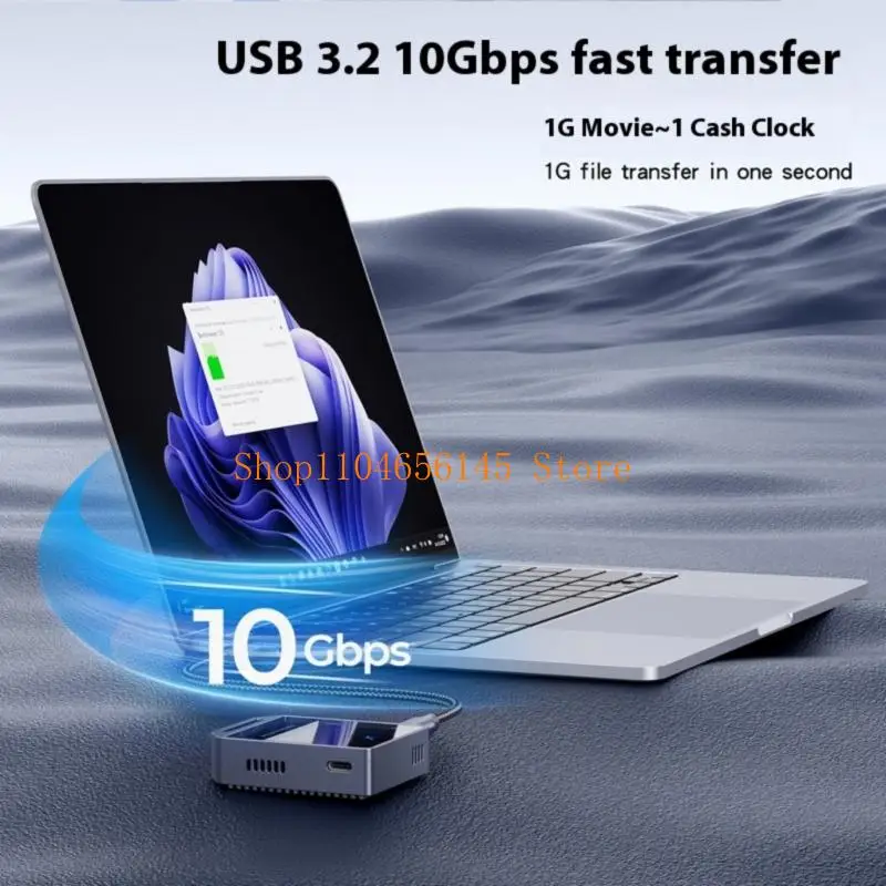 5asd Alloy Glass M.2 2230 SSDs Case Closures 4K HDTV Output USB 3.2 10Gbps Fast Charging Cooling System