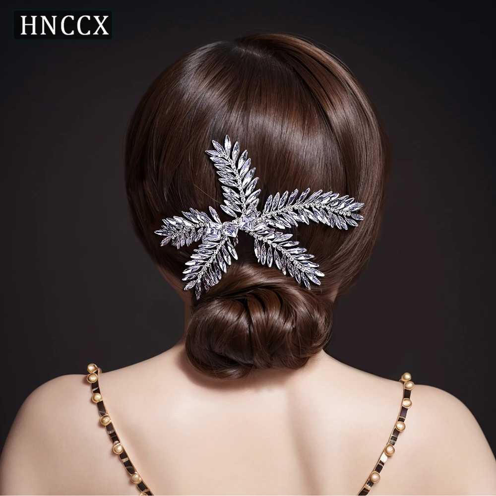 HNCCX Wedding Silver Color Hair Combs Bridal Headpieces Rhinestone Headwear Girls Hair Accesories Hair Tiara For Party CP263