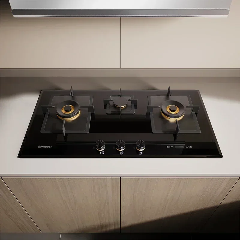 

Большая панель, газовая плита с тремя конфорками, двойная плита, газовая плита, бытовая, новая, с тремя конфорками, большая панель, природный газ, Big Firepower