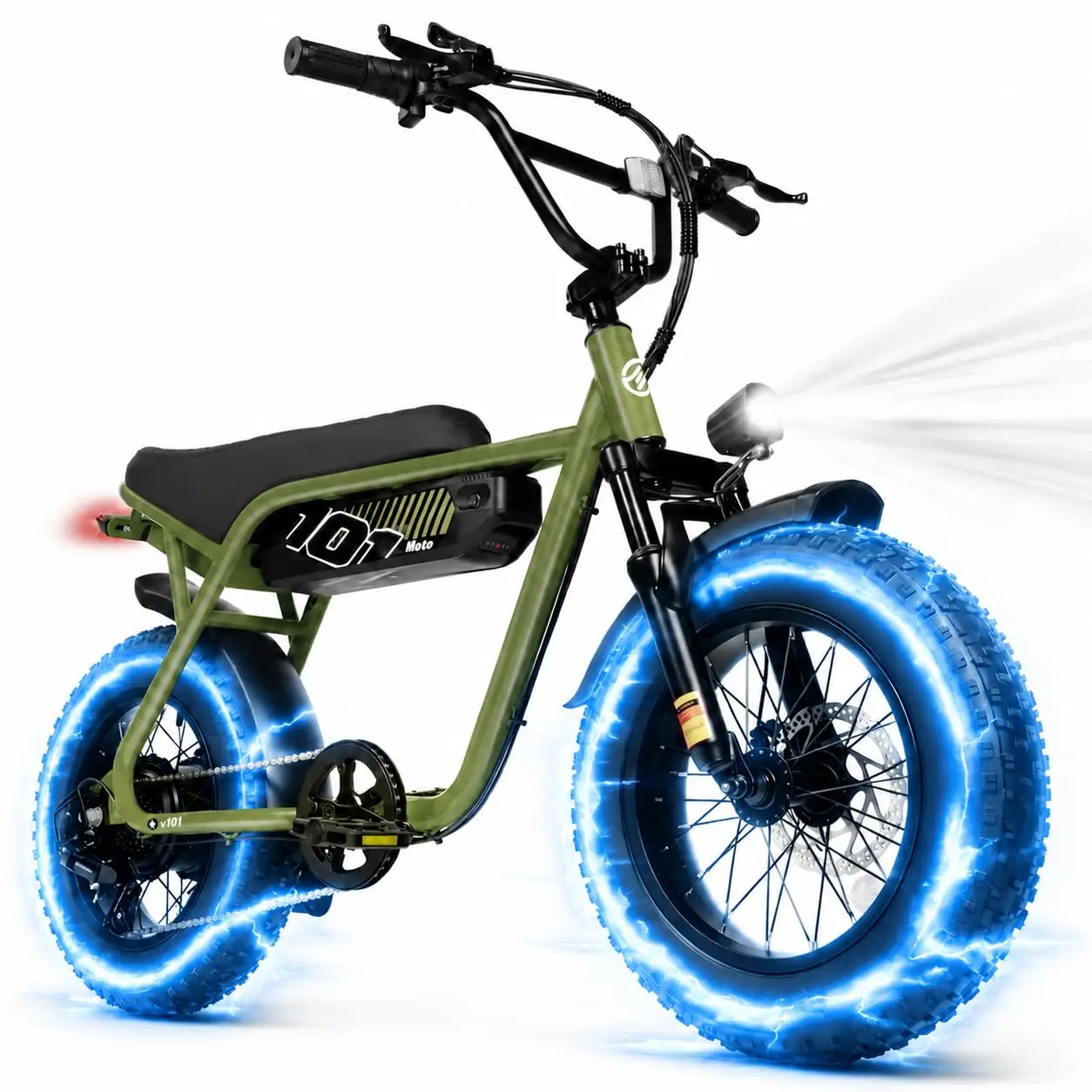 V101 Electric Bike 16"x4.0 Fat Tire 48V13Ah 20MPH 7-Speed Front Suspension Dirt E-Moped 60 Miles Youth & Adults, Customized image 2