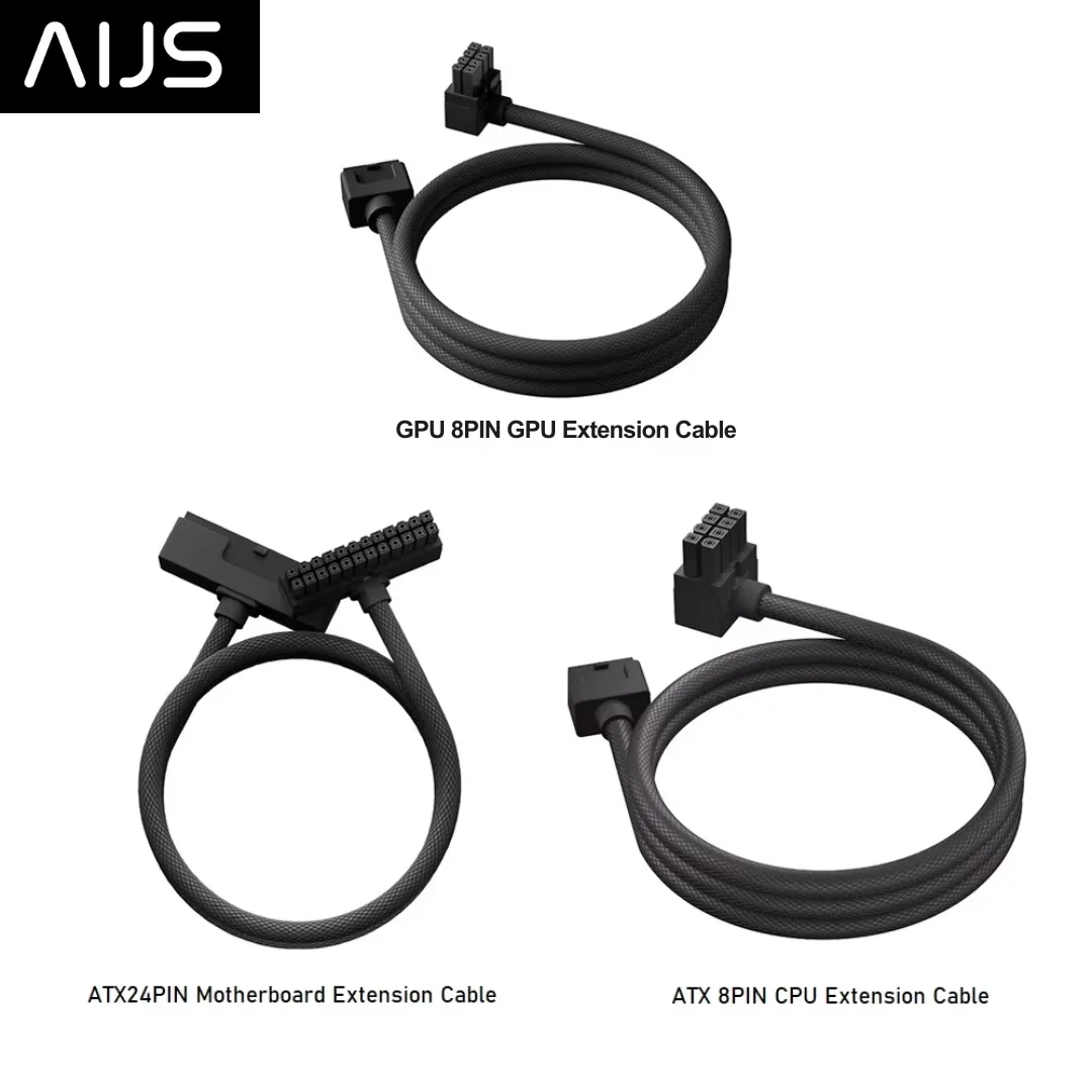 

AIJS Computer Extension Cable Set, ATX 24PIN Motherboard Extension Cable, ATX 8PIN CPU Extension Cable, GPU 8PIN Extension Cable