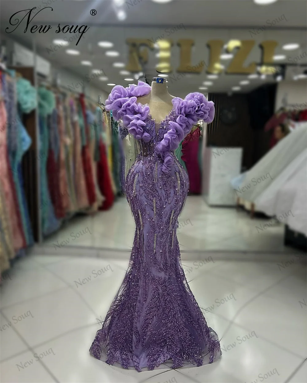 Vestido De Noite Frisado Roxo Para Mulheres, Cristais Em Camadas, Vestido De Celebridades, Árabe, Festa De Dubai, Vestido De Noivado