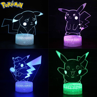 Pokemon Cartoon 3D Little Night Light Pikachu Cute Originality Bedroom Bedhead LED Acrylic Lamp Desktop Ornaments Birthday Gifts