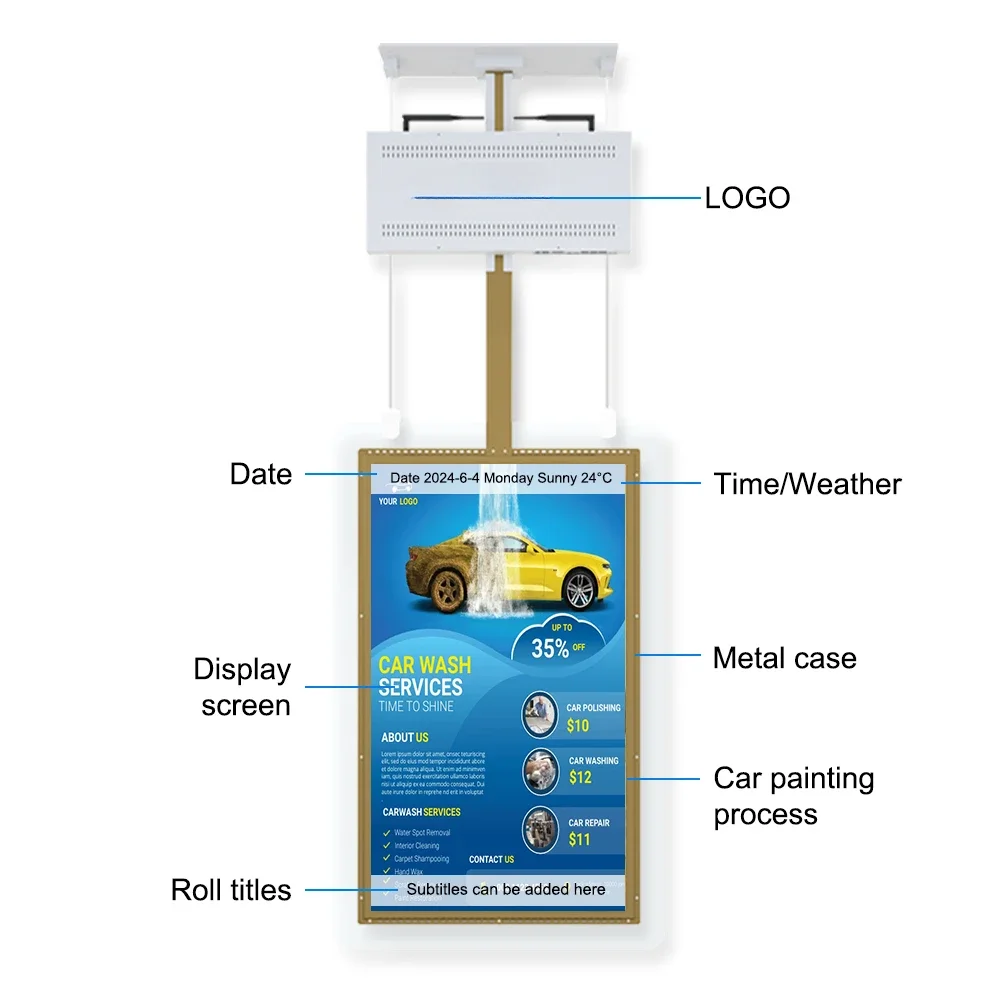 49 inch High Brightness Ultra Thin Transparent Digital Advertising Screens Menu Window Hanging  Lcd Display