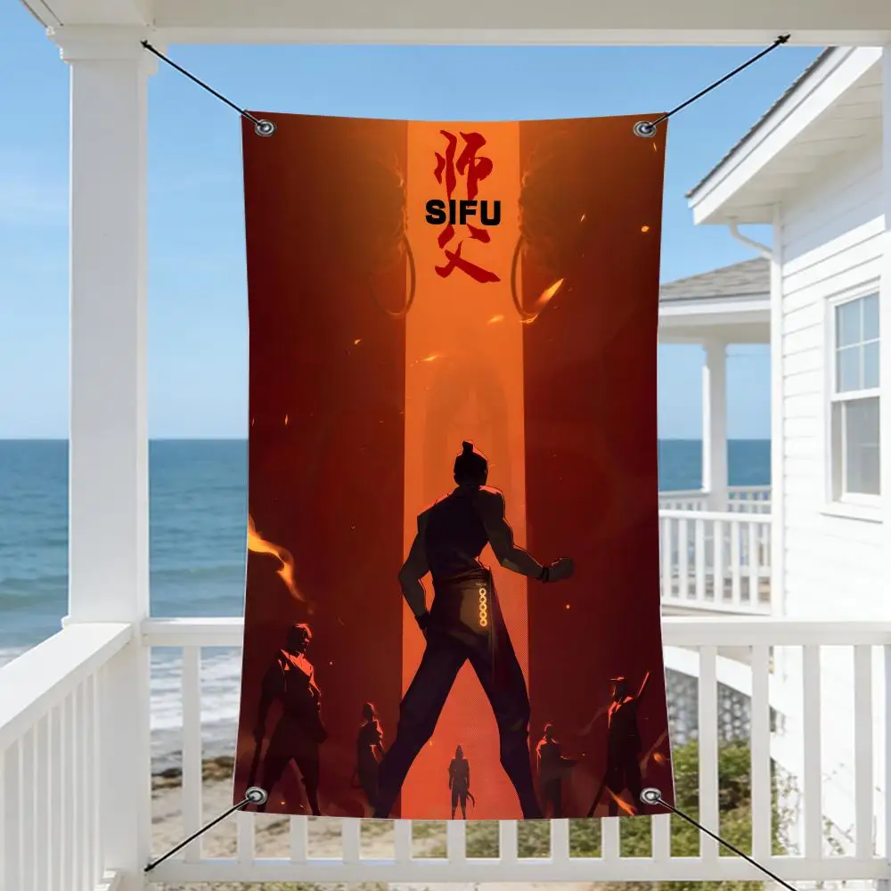 Game S-Sifu Flags Cozy Home Flag 4 Grommets Anti-Wrinkle Waterproo  Indoor
