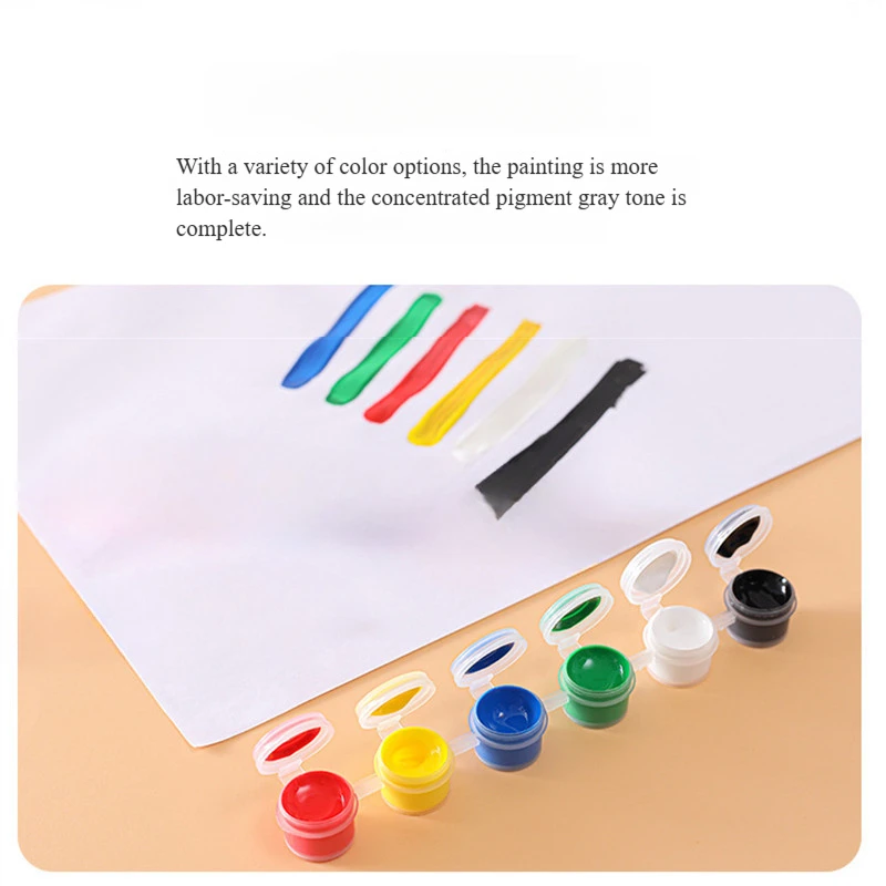 Pintura acrílica de 6 colores con pincel, juego de pintura lavable, pintura para dedos, juego de pintura de aprendizaje