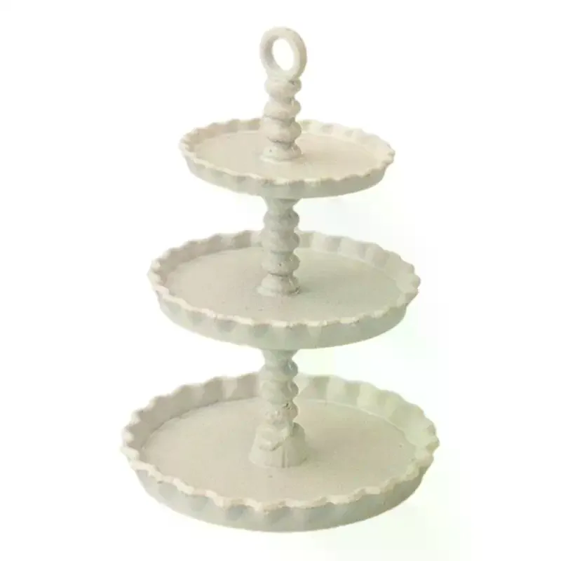 1Pcs Dollhouse Mini Cake Tray Model Simulation Miniature Cake Stand Ornament Toys Scene Decoration Doll House Accessories