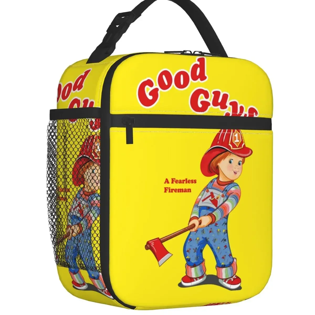 

Good Guys Fireman Insulated Lunch Bags for Outdoor Picnic Child's Play Chucky Waterproof Cooler Thermal Lunch Box Women Kids