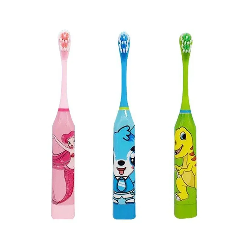 1 Set spazzolino elettrico per bambini Cartoon 4 colori spazzolino da denti impermeabile per bambini spazzolino elettrico per la pulizia dei denti strumento per l'igiene orale