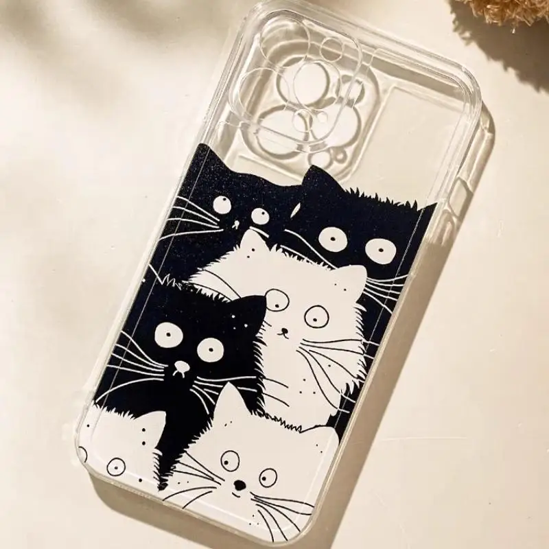 Capa de gato borboleta para OPPO, capa transparente para casal, Oppo Reno 10, 5G, 11, 10 Pro Plus, 11F, 6, 8 Pro, 5, 6 Lite, 8T, 4, 5F, 8Z, 6Z, A58, A78, A79, A98, 5G
